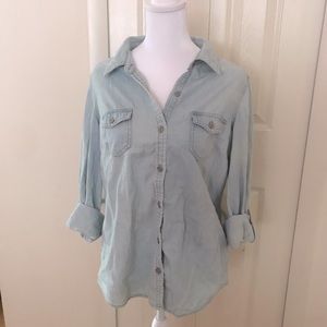 Sonoma light denim button down shirt, medium